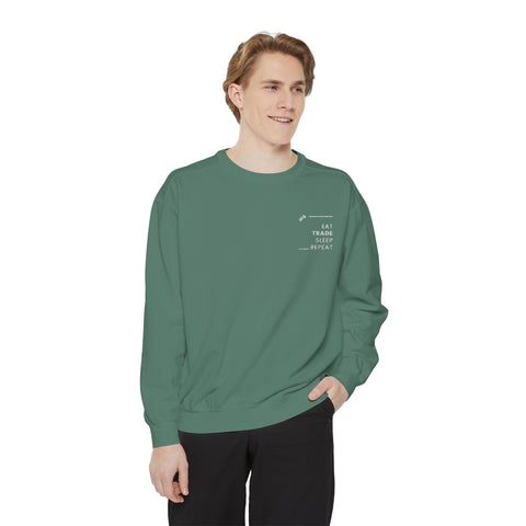 Embroidered Unisex Sweatshirt: Eat, Trade, Sleep, Repeat
